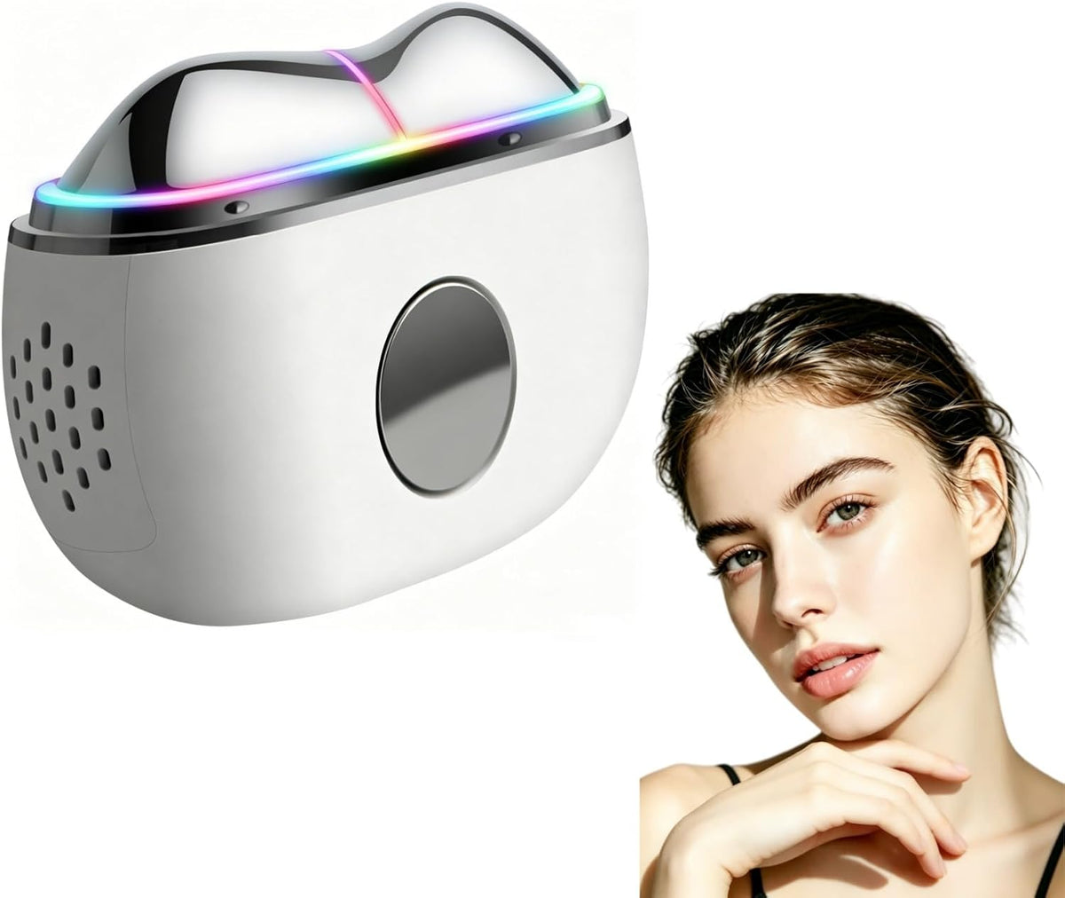 Masajeador Facial 7 En 1 Con Luz Roja LED, Gua Sha Eléctrico, Calor Y Frío – Herramienta De Belleza Antiedad