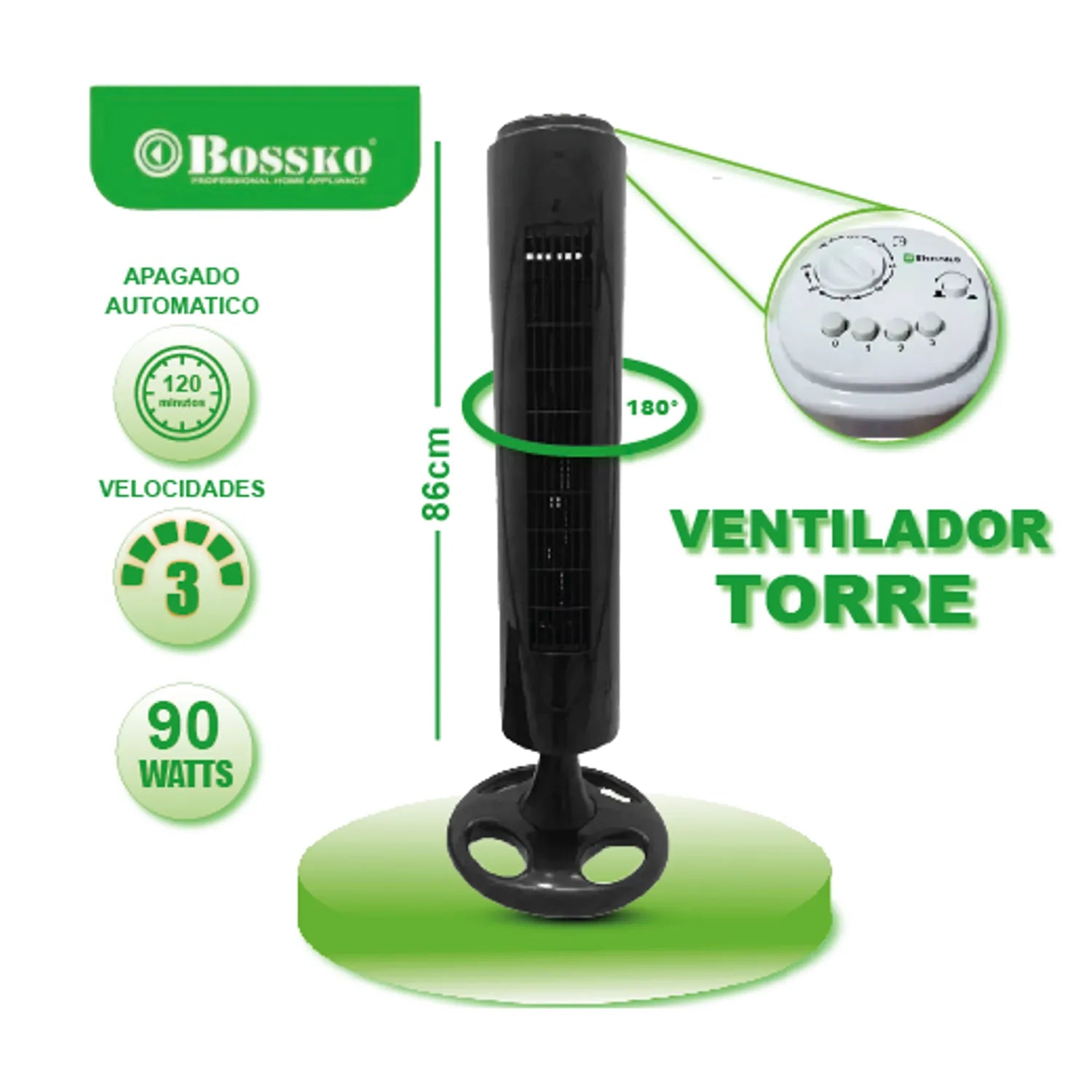 Super Ventilador Torre BOSSKO